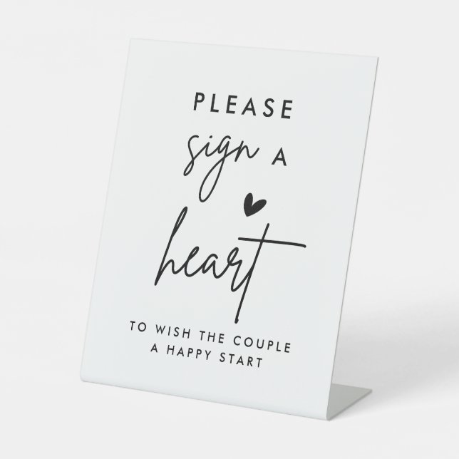 Please Sign a Heart Guestbook Sign (Front)