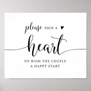 Please Sign a Heart Wedding Guestbook Sign