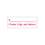 [ Thumbnail: "Please Sign and Return" + Signature Line Self-Inking Stamp ]