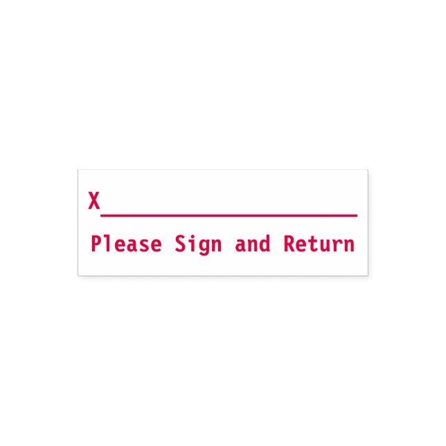 "Please Sign and Return" + Signature Line Self-inking Stamp (Design)
