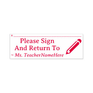 "Please Sign And Return To" and Name Rubber Stamp
