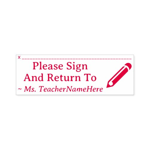 Please Sign And Return To and Name Rubber Stamp