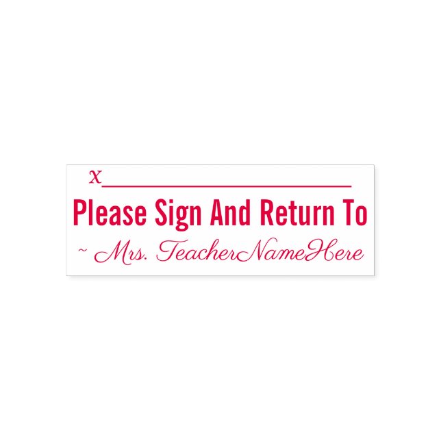 "Please Sign And Return To" + Custom Name Self-inking Stamp (Design)
