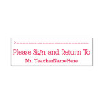 [ Thumbnail: "Please Sign and Return To" & Educator Name Self-Inking Stamp ]