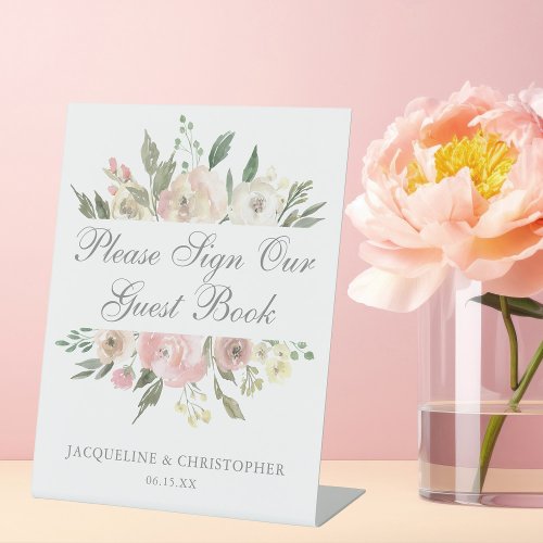 Please Sign Guest Book Elegant Floral Wedding Sign
