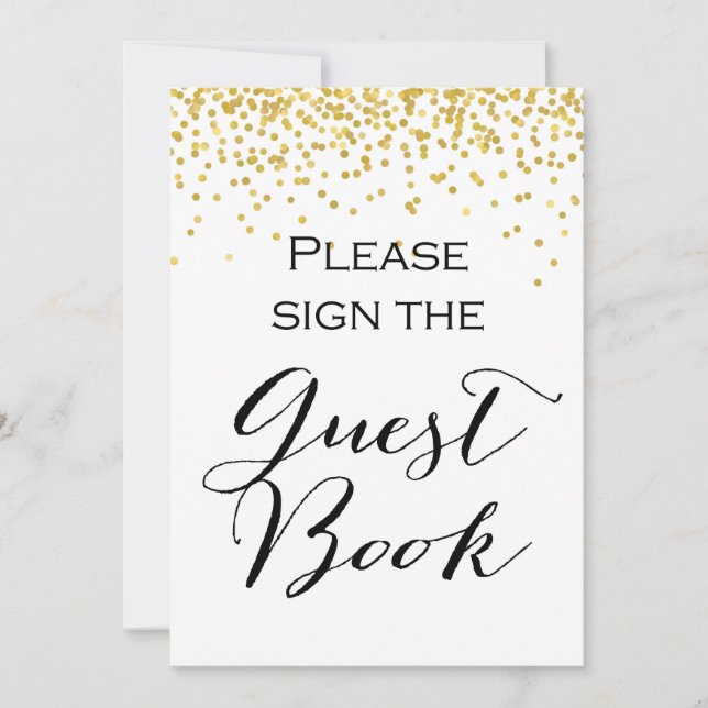 Please Sign Guestbook Sign 5x7" Size Invitation (Front)