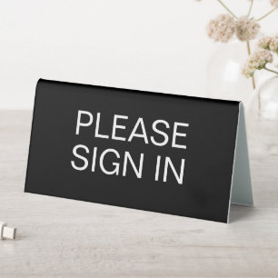 Please Sign In Front Desk Table Tent Sign