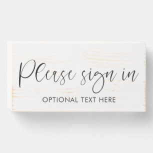 Please Sign In Wooden Sign