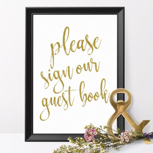 Please Sign our Guest Book 8x10 Wedding Sign