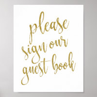 Please Sign our Guest Book 8x10 Wedding Sign