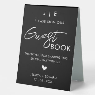 Please Sign Our Guest Book Minimalist Black White