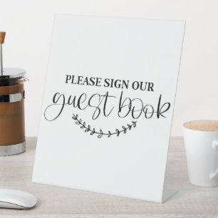 Please Sign Our Guest Book Pedestal Sign