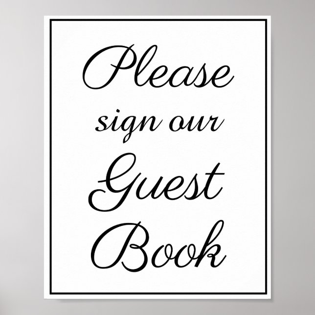 Please sign our guest book sign (Front)