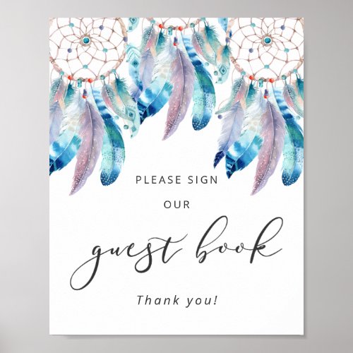 Please Sign Our Guest Book Sign Boho Baby Shower