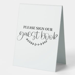 Please Sign Our Guest Book Table Tent Sign