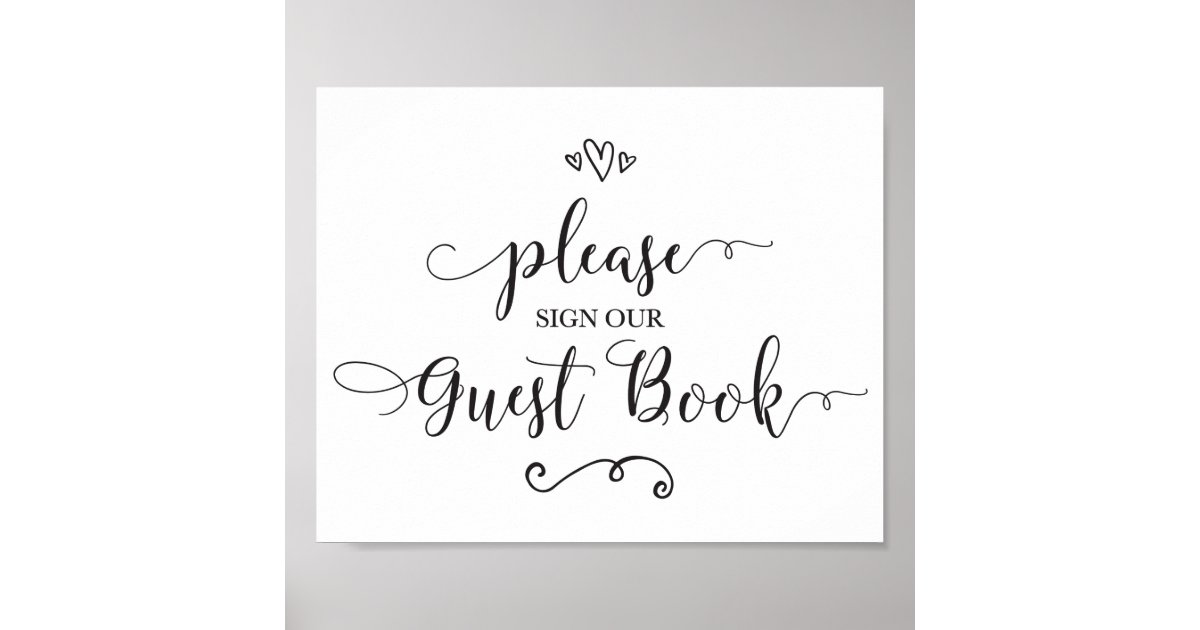 Please Sign Our Guest Book Wedding Sign Zazzle