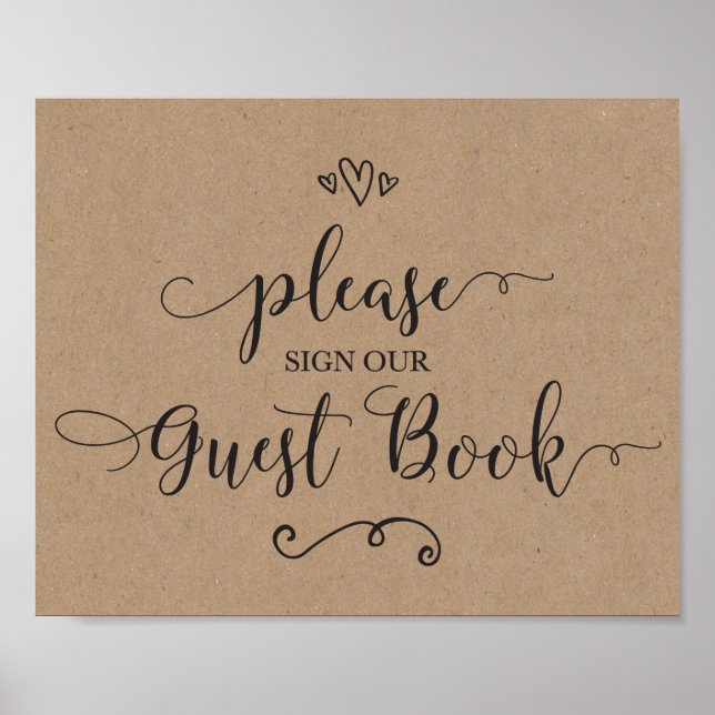 Please Sign Our Guest Book Wedding Sign (Front)