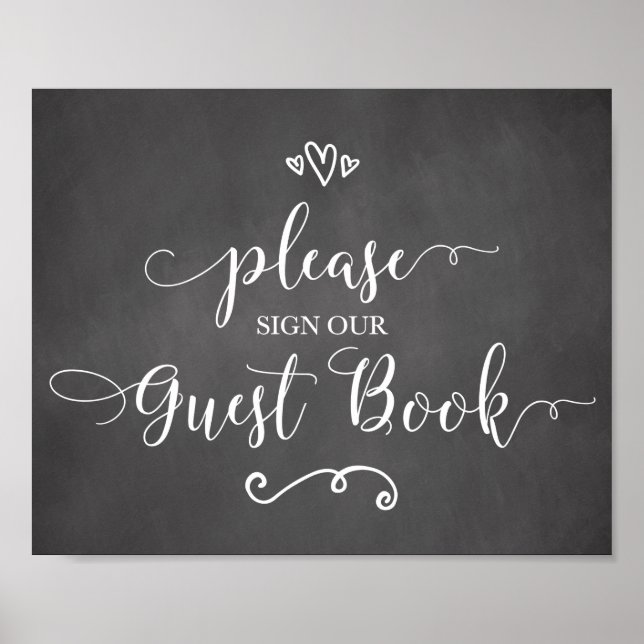 Please Sign Our Guest Book Wedding Sign (Front)