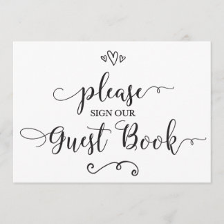 Please Sign Our Guest Book Wedding Sign Invitation