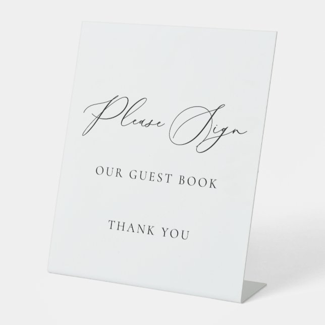 Please Sign Our Guest Book Wedding Sign Minimalist (Front)