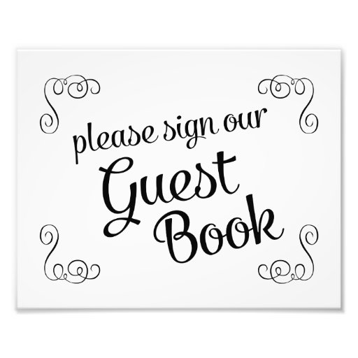 Please Sign Our Guest Book Wedding Sign Photo Print | Zazzle