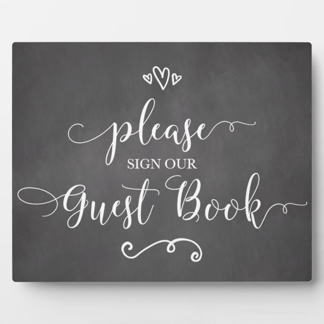 Please Sign Our Guest Book Wedding Sign Plaque (Front)