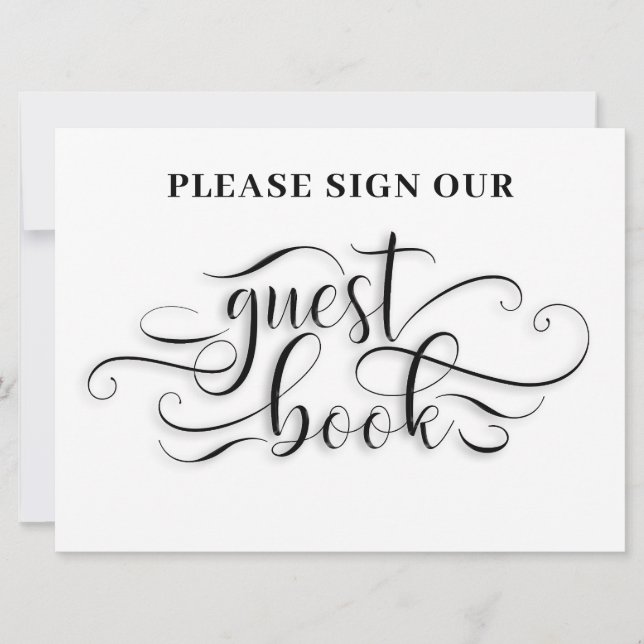 Please Sign Our Guest Book Wedding Table Card (Front)