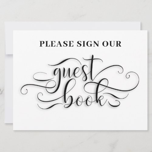Please Sign Our Guest Book Wedding Table Card
