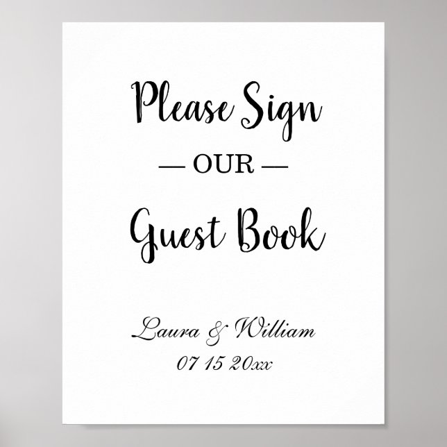 Please Sign Our Guestbook Wedding Sign (Front)
