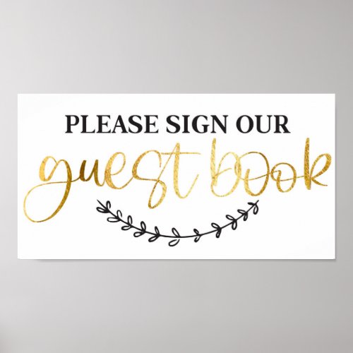 Please Sign Our Guestbook White Gold Wedding
