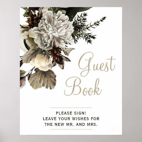 Please sign our guestbook winter wedding sign