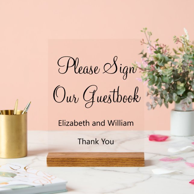 Please Sign Our Guestbook with Bride & Groom Names (Wedding)