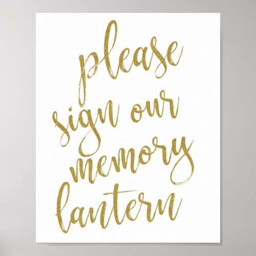 Please Sign our Memory Lantern 8x10 Wedding Sign