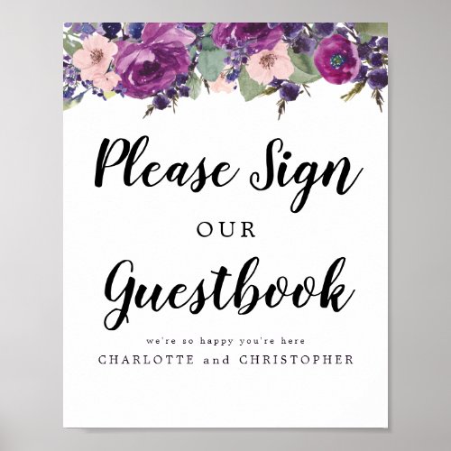 Please Sign Our Wedding Guestbook 8x10 Sign