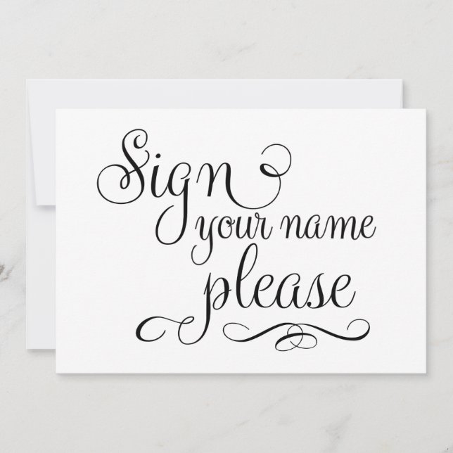 Please Sign Wedding Sign, Invitation (Front)