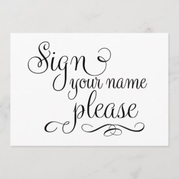 Please Sign Wedding Sign  Invitation by AshPartyInspiration at Zazzle