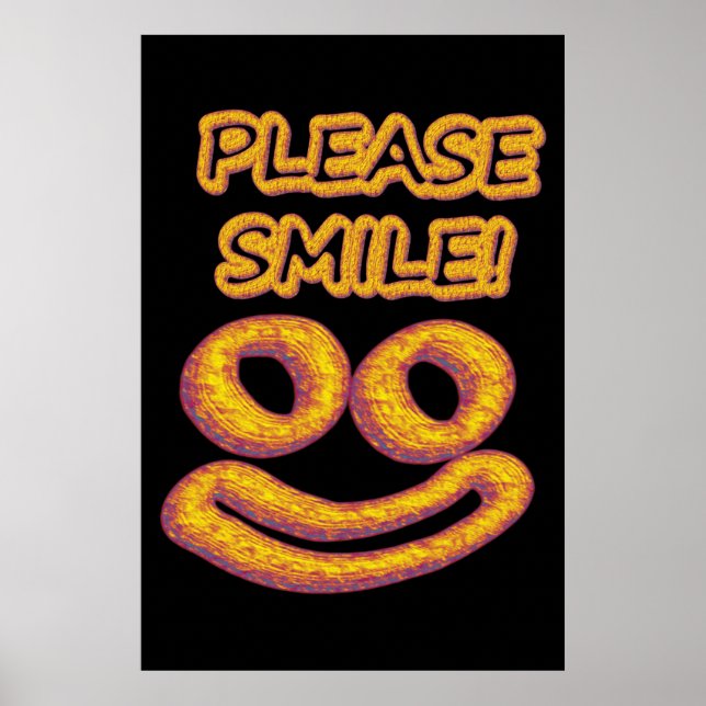 "Please Smile!" Cute Design. Buy Now Poster (Front)