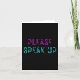 Please Speak Up Suicide Prevention Awareness Menta Card