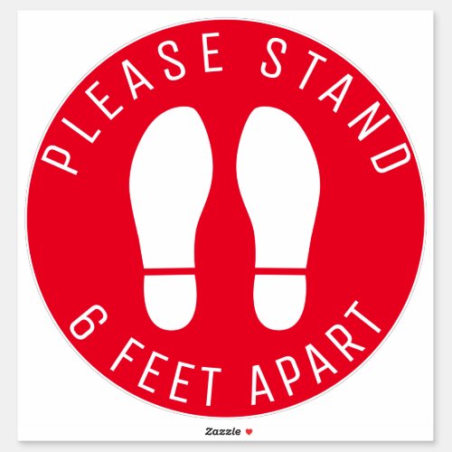Please Stand 6 Feet Apart Safety Floor Circles Sticker