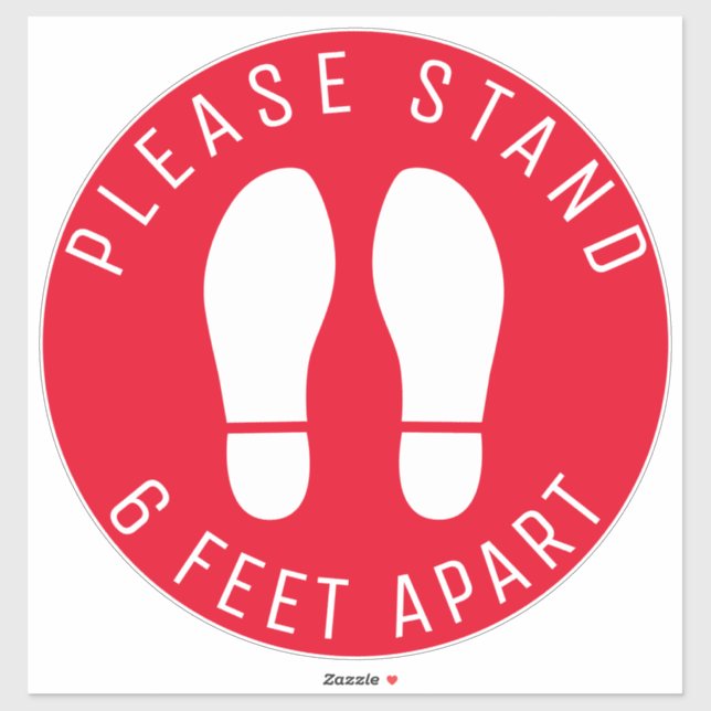 Please Stand 6 Feet Apart Safety Floor Circles Sticker (Sheet)