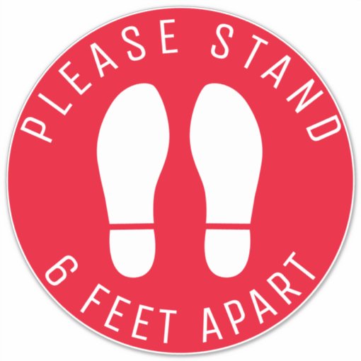Please Stand 6 Feet Apart Safety Floor Circles Sticker Zazzle