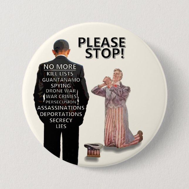 Please Stop! Pinback Button (Front)