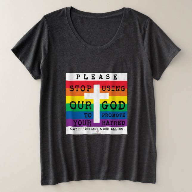 Please Stop Plus Size T-Shirt (Design Front)