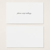 Please Stop Talking Business Cards (Front & Back)