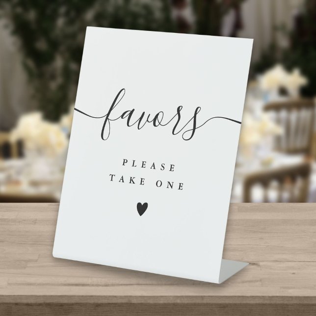 Please Take A Favor Black And White Modern Script Pedestal Sign (Creator Uploaded)