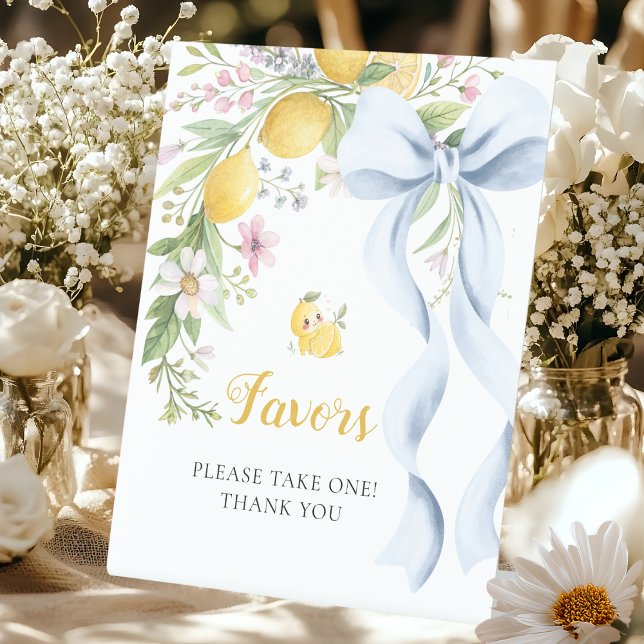 Please Take a Favor Lemon Squeeze Bridal Shower  Pedestal Sign (Creator Uploaded)