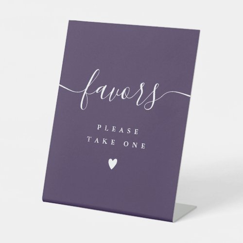 Please Take A Favor Purple Modern Script Pedestal Sign