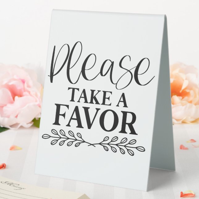 Please Take A Favor Table Tent (In SItu (Wedding))