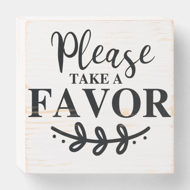 'Please take a favor' Wedding sign (Front Horizontal)