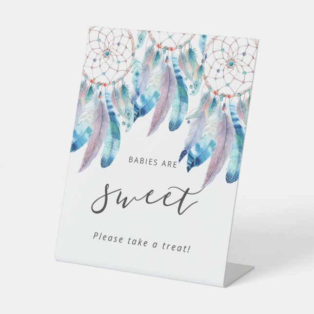 Please Take a Treat Sign Boho Baby Shower Favors (Front)